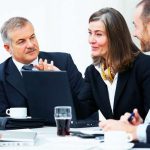 Diverse business group meeting