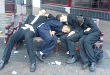 Geologists drink engineers under the table over the lunch hour