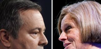 Notley, Kenney to settle election in no holds barred cage match