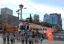 Breaking News! Downtown Calgary blockade grinds city to a halt