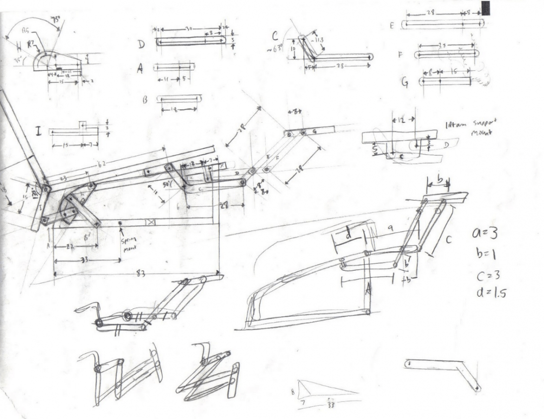 Recliner Chair mechanism чертеж