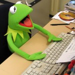 Kermit Composing a Cease and Desist Order